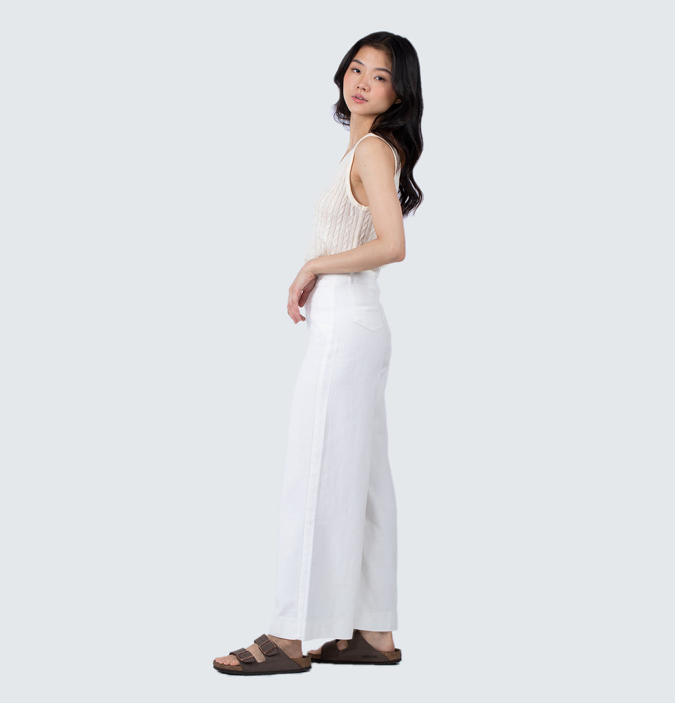 Lilla Wide Leg Double Button Jeans