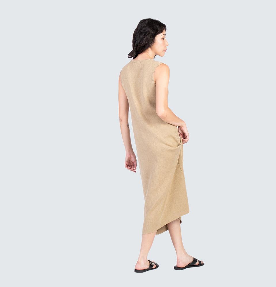 Avery Knitted Maxi Dress Beige