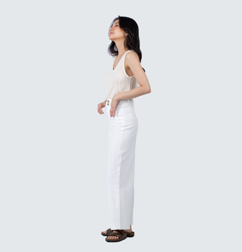 Lilla Wide Leg Double Button Jeans