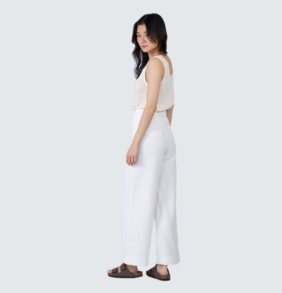 Lilla Wide Leg Double Button Jeans