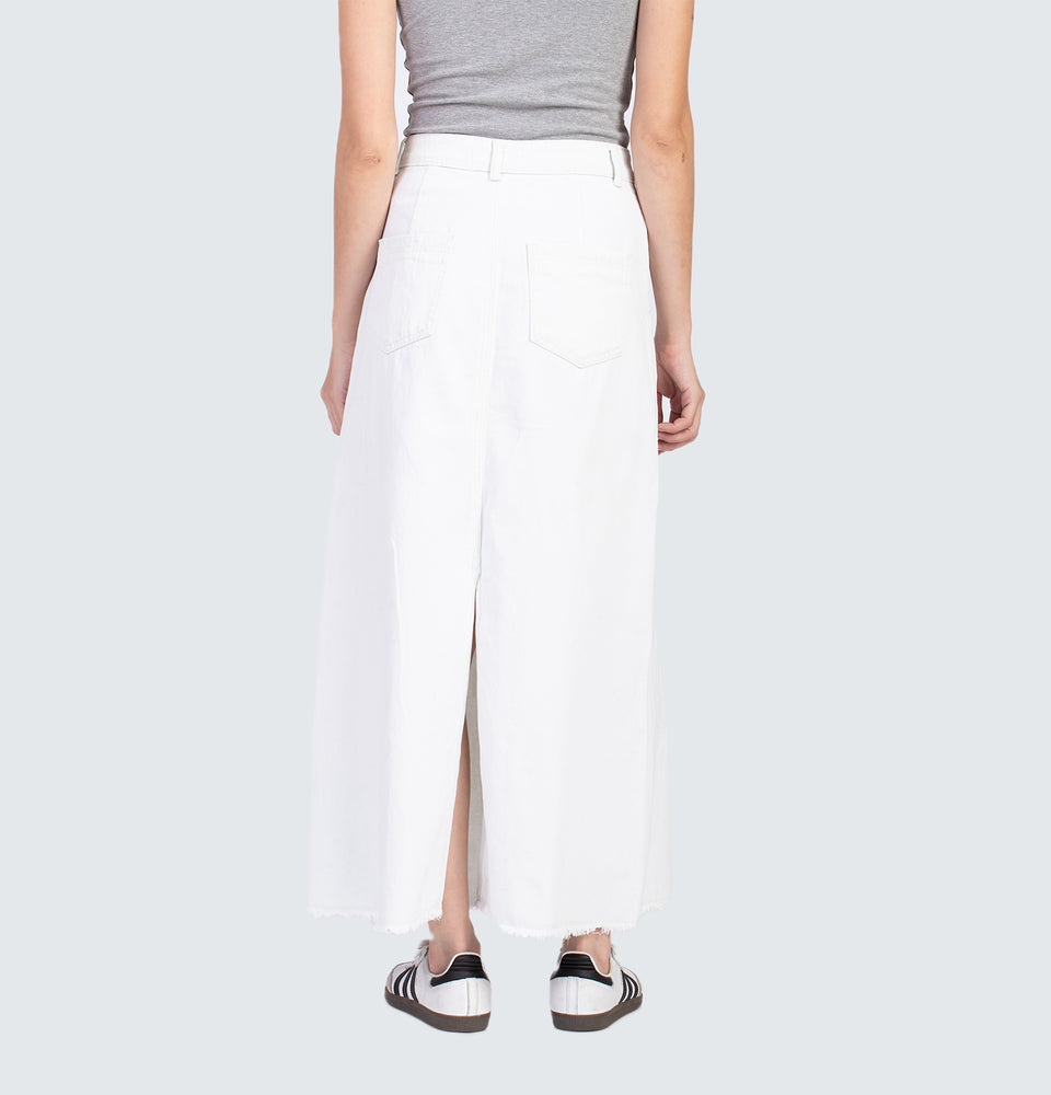 Lane Denim Washed Maxi Skirt