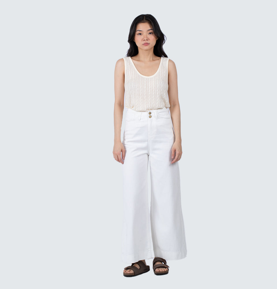 Lilla Wide Leg Double Button Jeans