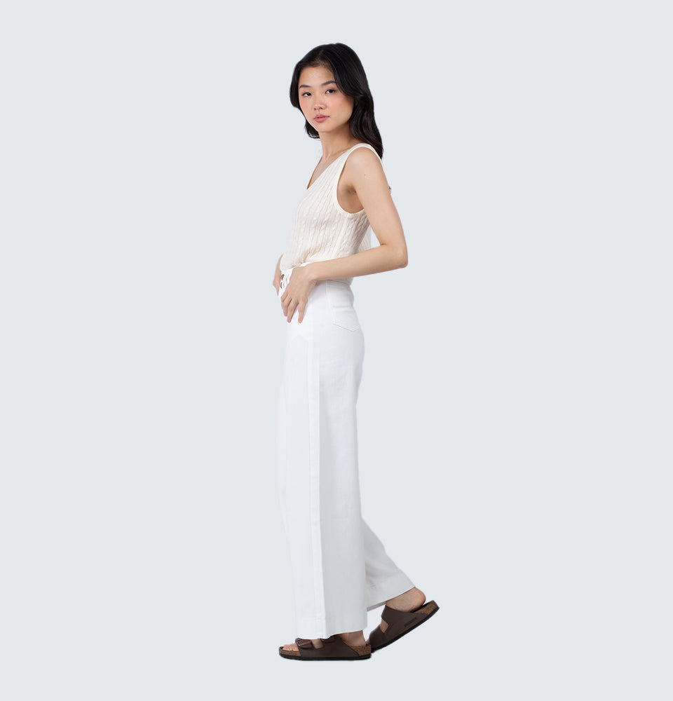 Lilla Wide Leg Double Button Jeans