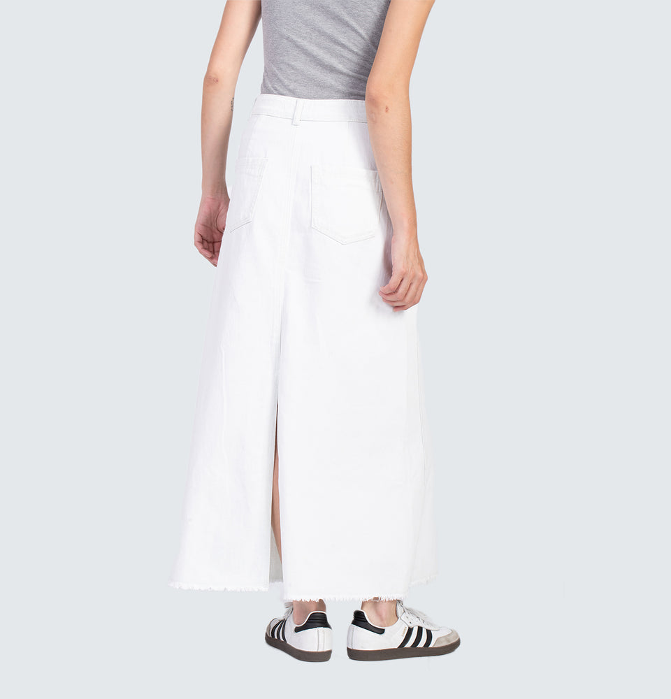 Lane Denim Washed Maxi Skirt
