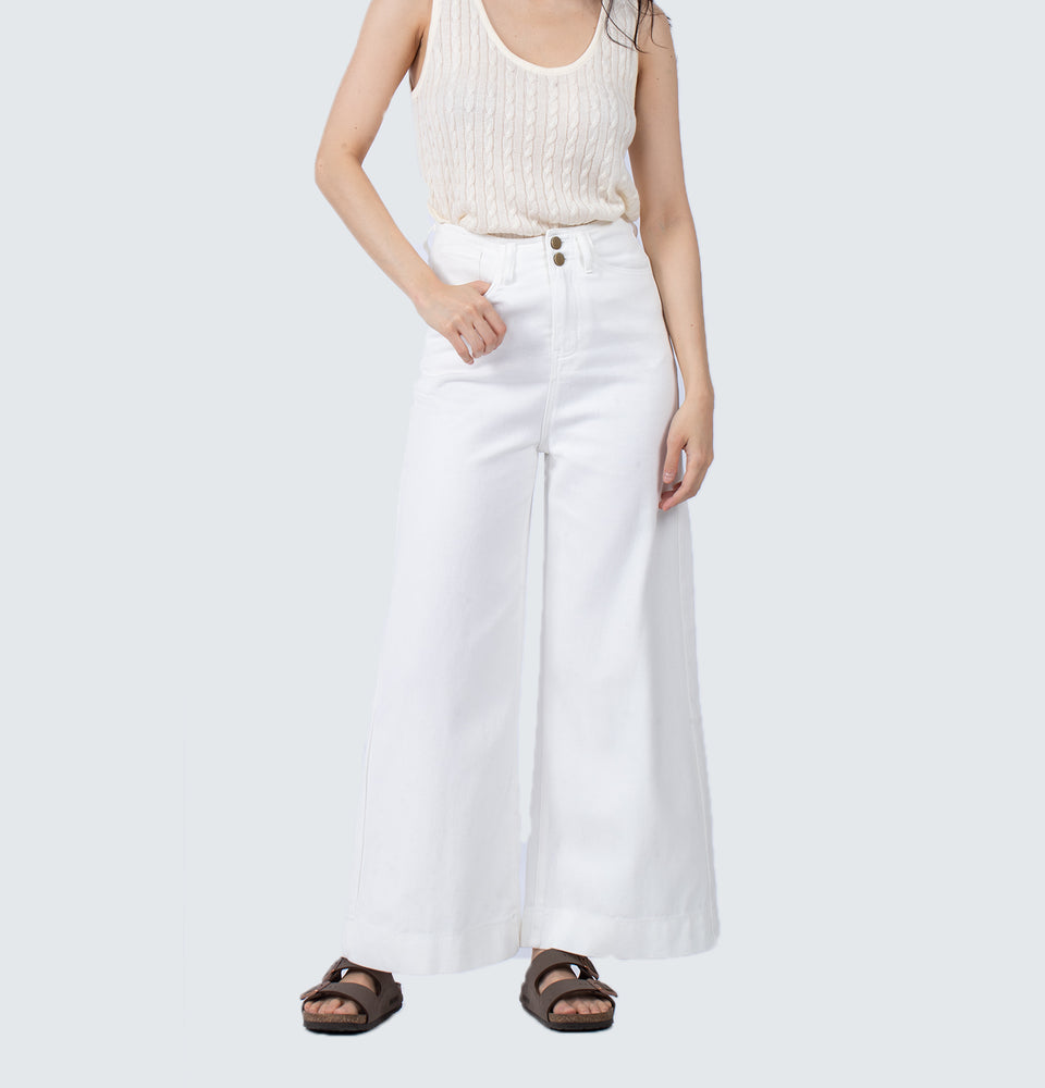 Lilla Wide Leg Double Button Jeans