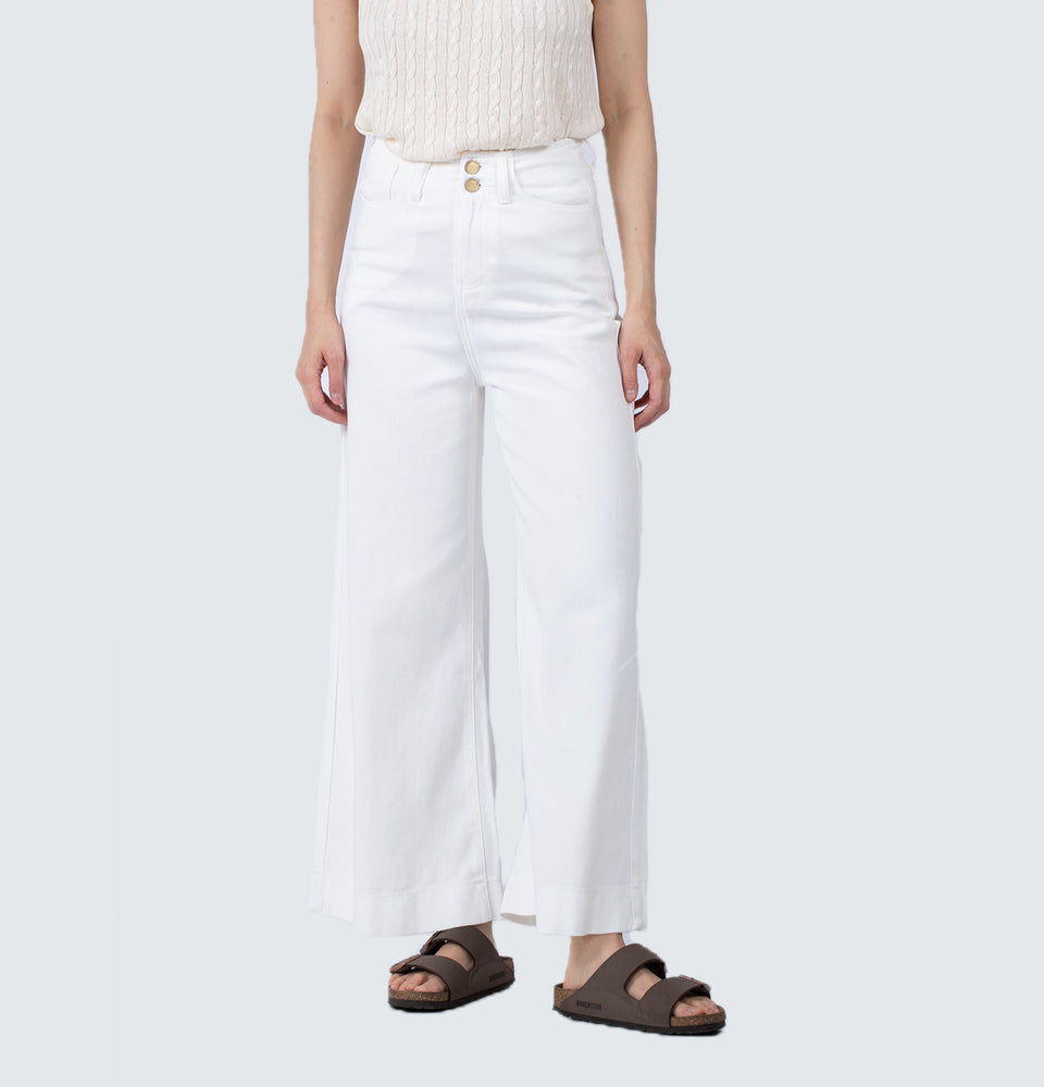 Lilla Wide Leg Double Button Jeans