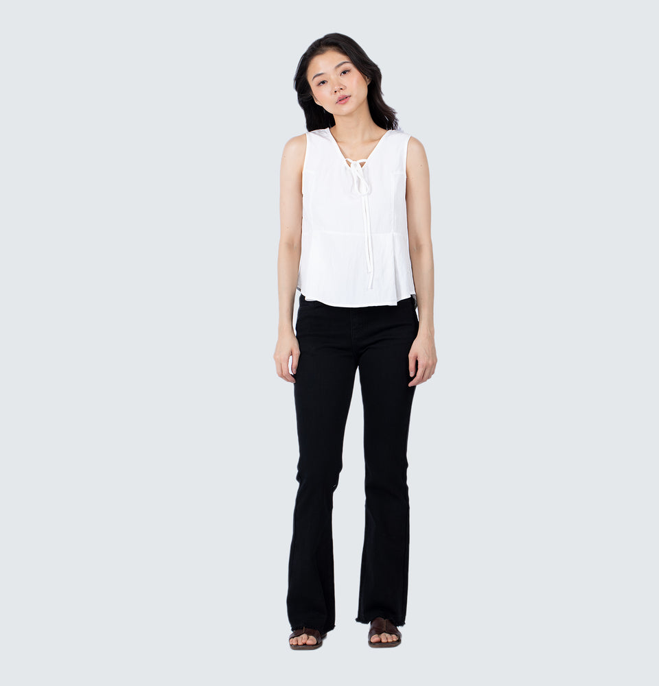 Caddel White Tie Top