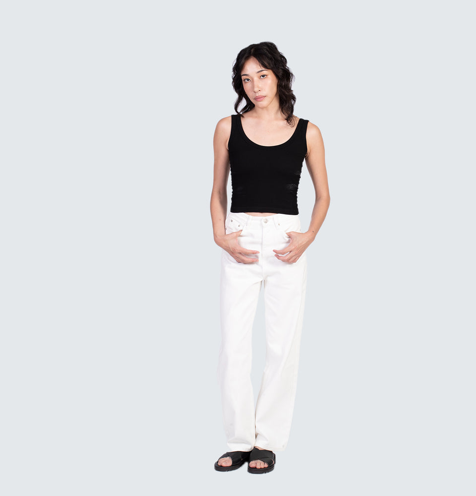 Shea Sleeveless Top with Pads Black