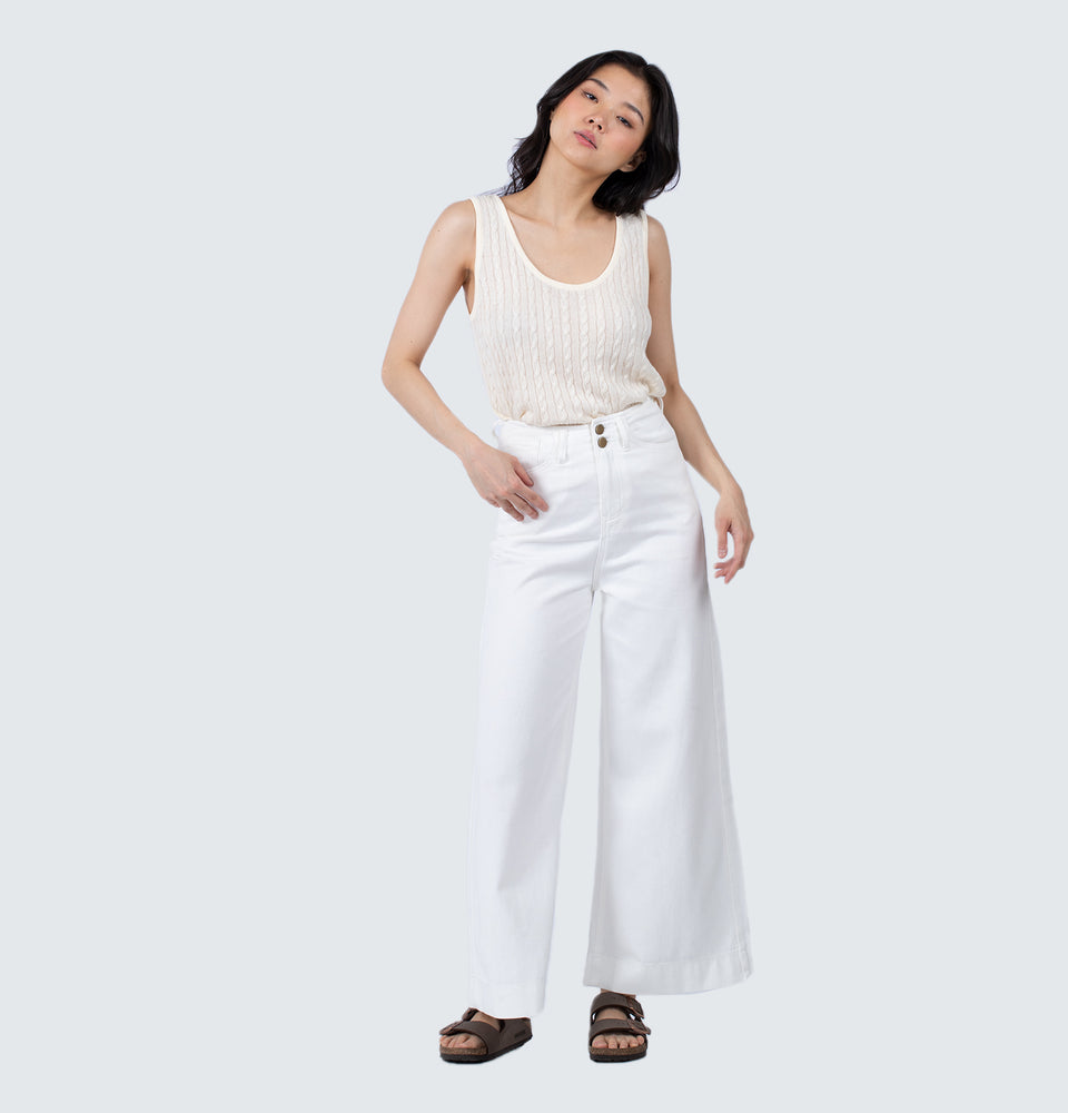 Lilla Wide Leg Double Button Jeans