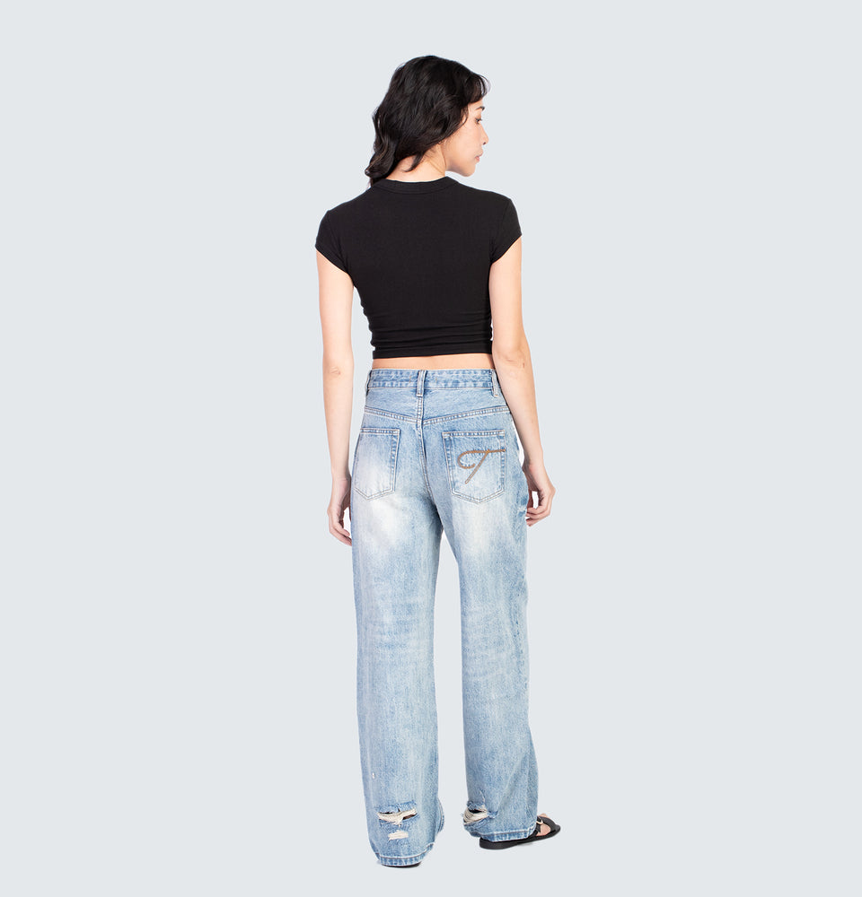 Cleo Black Short Sleeve Crop Top