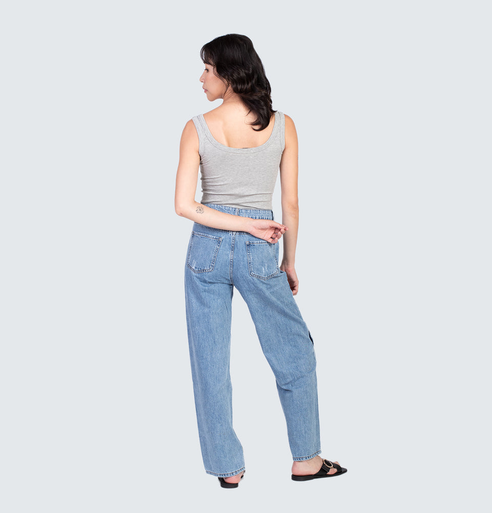 Shea Sleeveless Top with Pads Grey