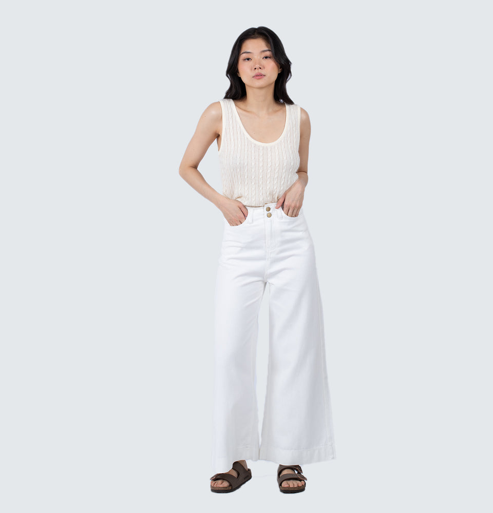 Lilla Wide Leg Double Button Jeans