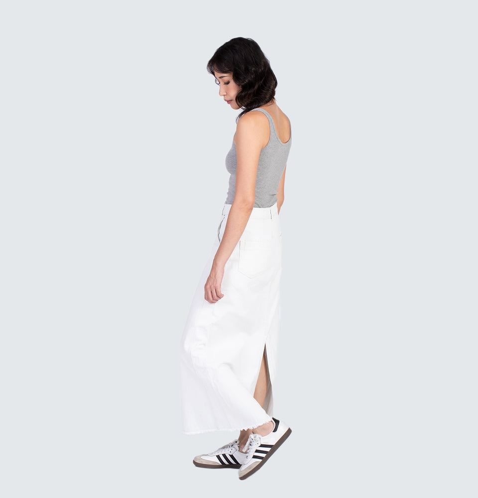 Lane Denim Washed Maxi Skirt