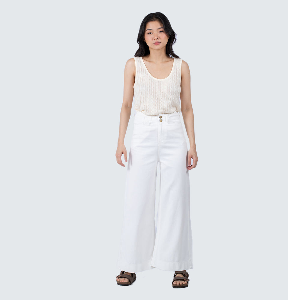 Lilla Wide Leg Double Button Jeans