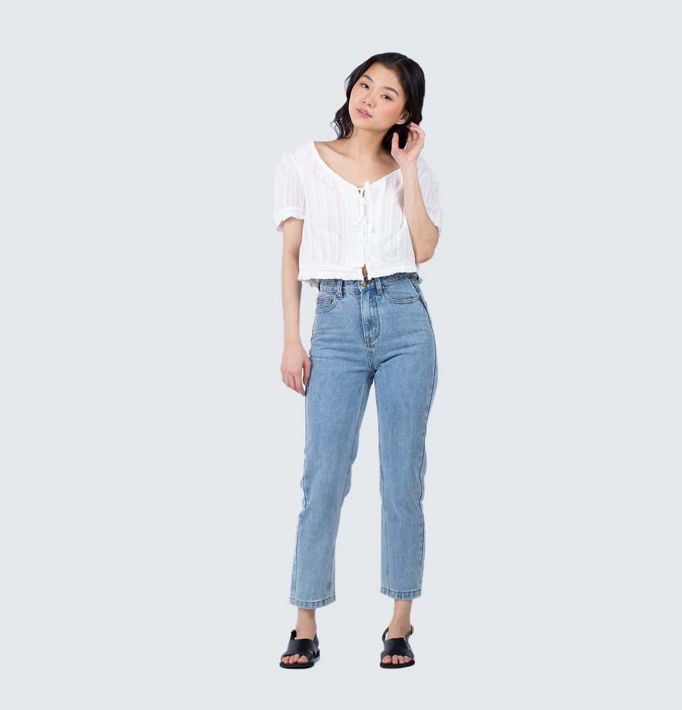 Blaze White Tie Top