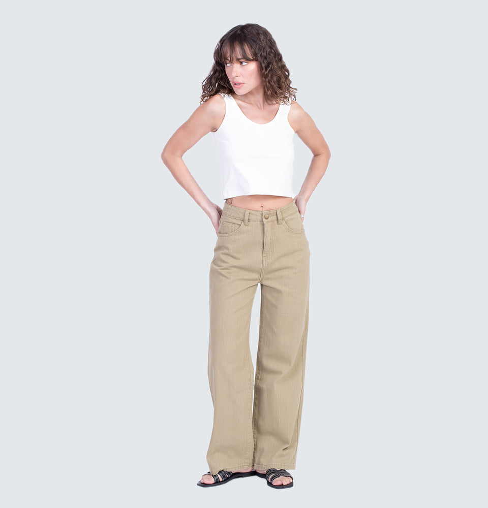 Shiloh Straight Leg Jeans in Khaki