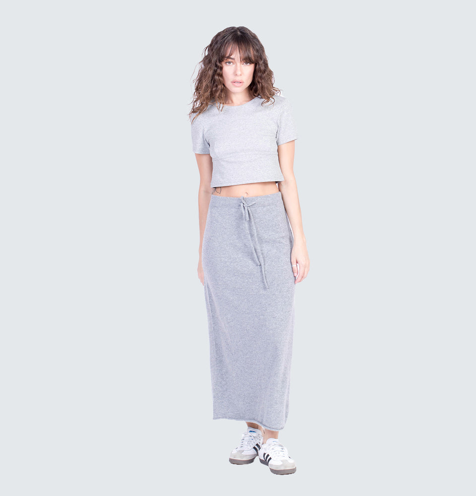 Payton Midi Skirt in Grey