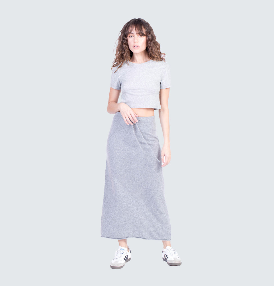 Payton Midi Skirt in Grey