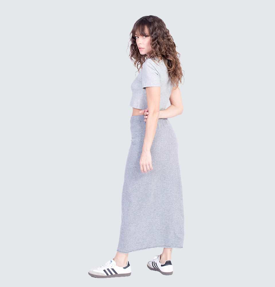 Payton Midi Skirt in Grey