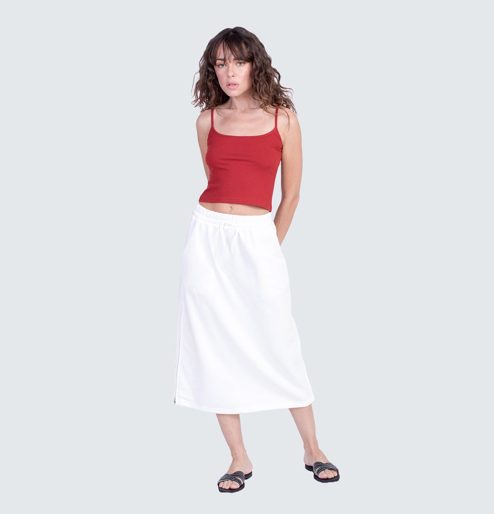 Brielle White Midi Skirt