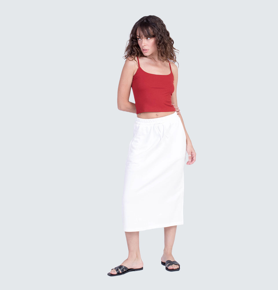 Brielle White Midi Skirt