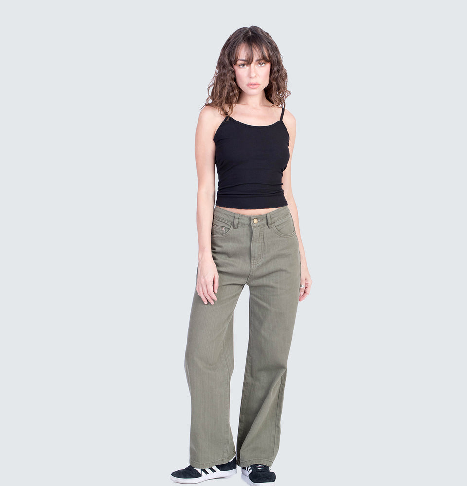 Shiloh Straight Leg Jeans in Army Green