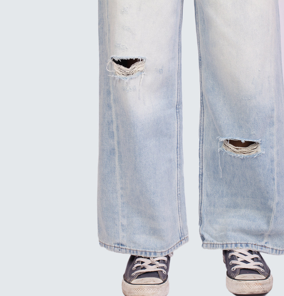 Piper Wide Leg Ripped Jeans