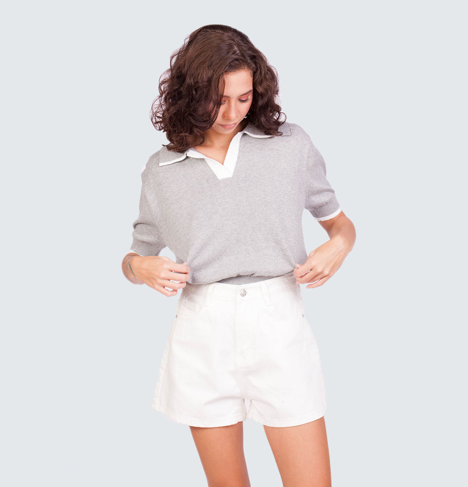 Lorraine Polo Top With Stretchable Waist