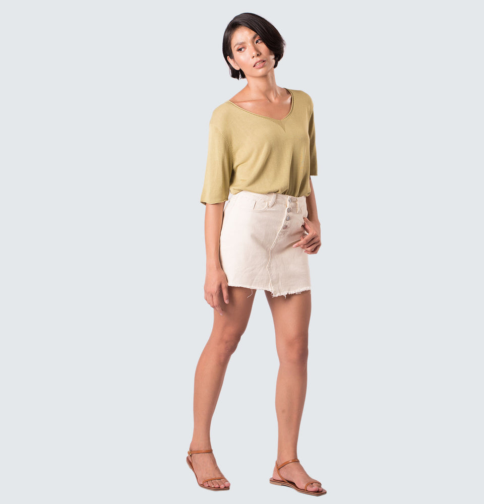 Buttoned Down Skirt - Mantou Clothing