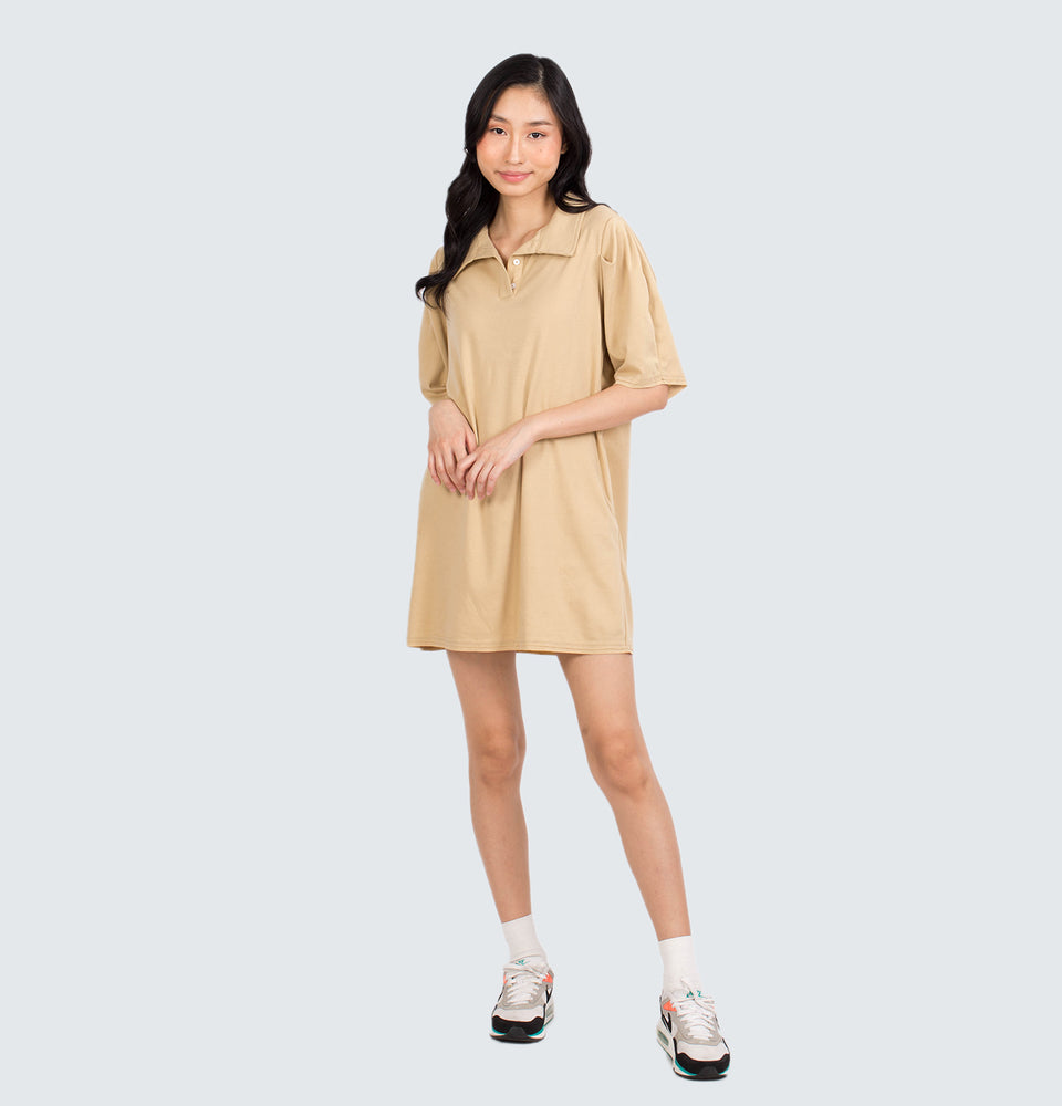 Shortsleeve Collared Dress with Side Pockets