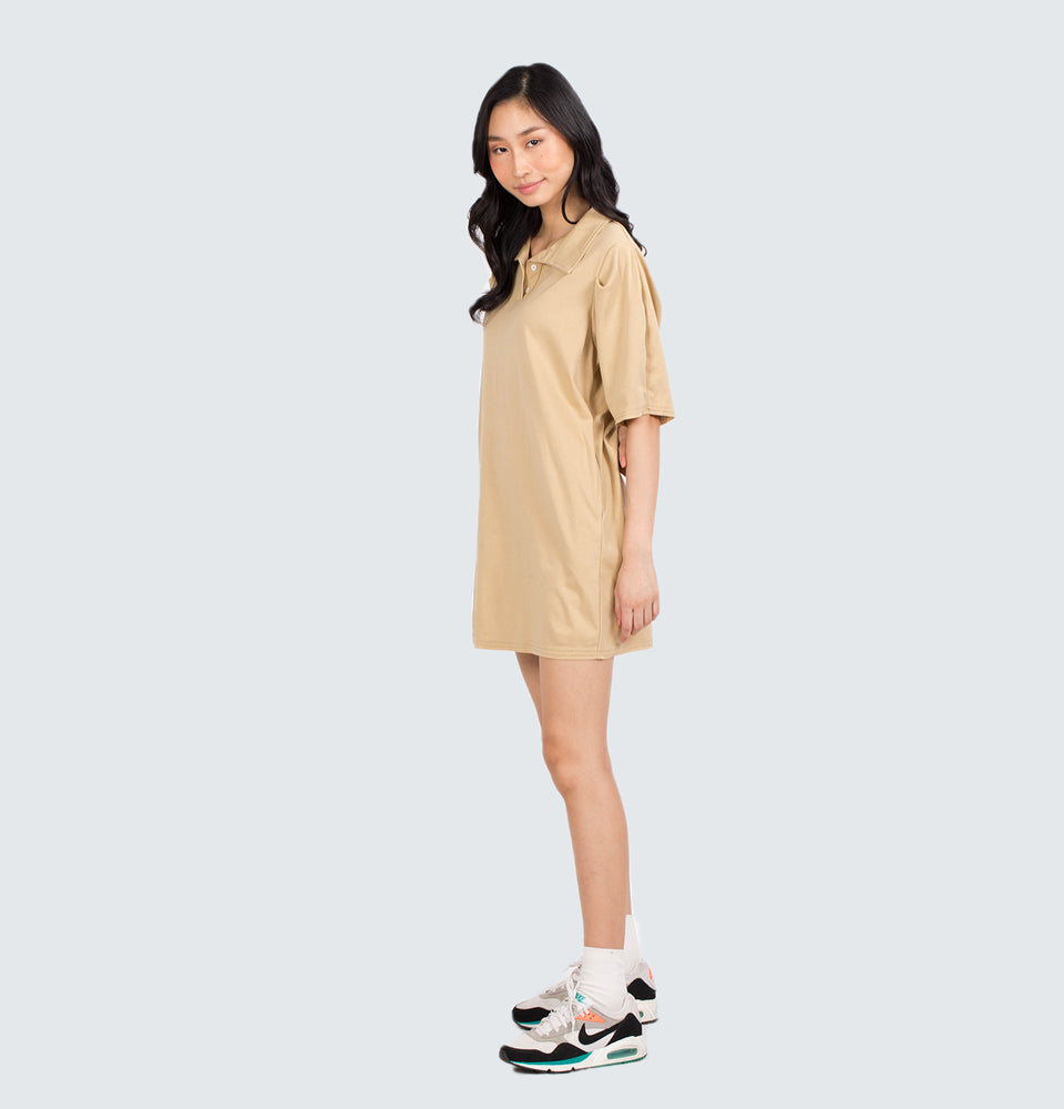 Shortsleeve Collared Dress with Side Pockets