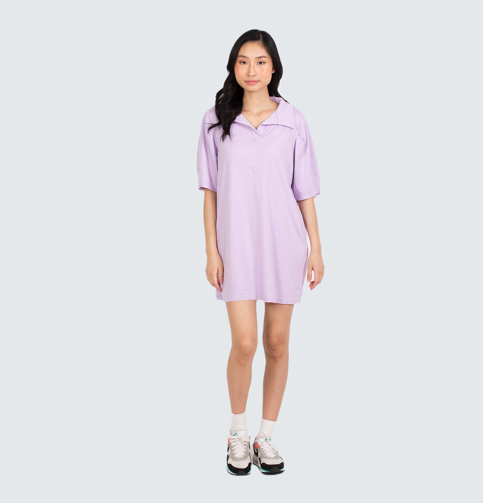 Shortsleeve Collared Dress with Side Pockets