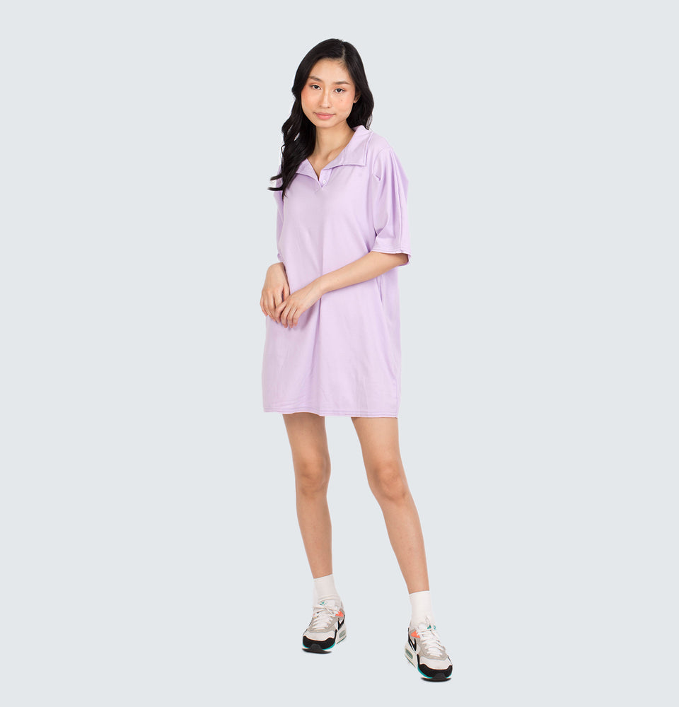 Shortsleeve Collared Dress with Side Pockets
