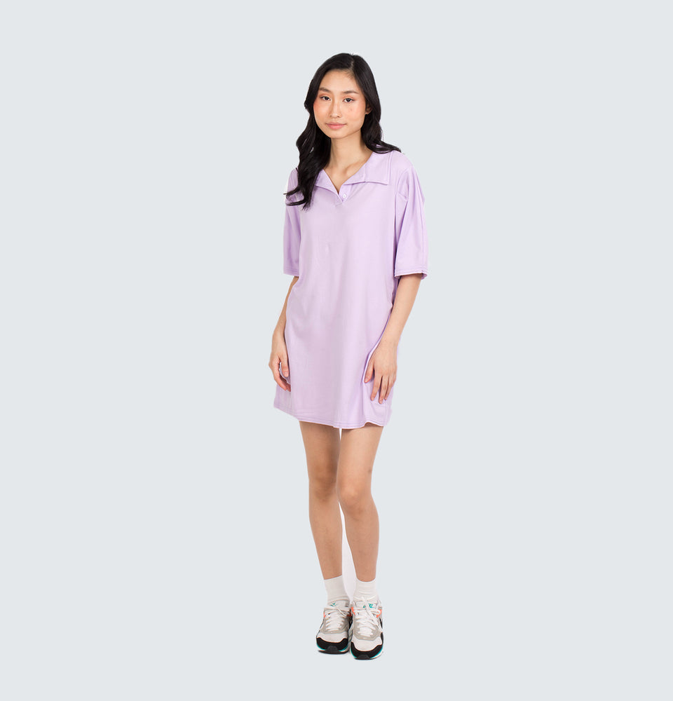 Shortsleeve Collared Dress with Side Pockets