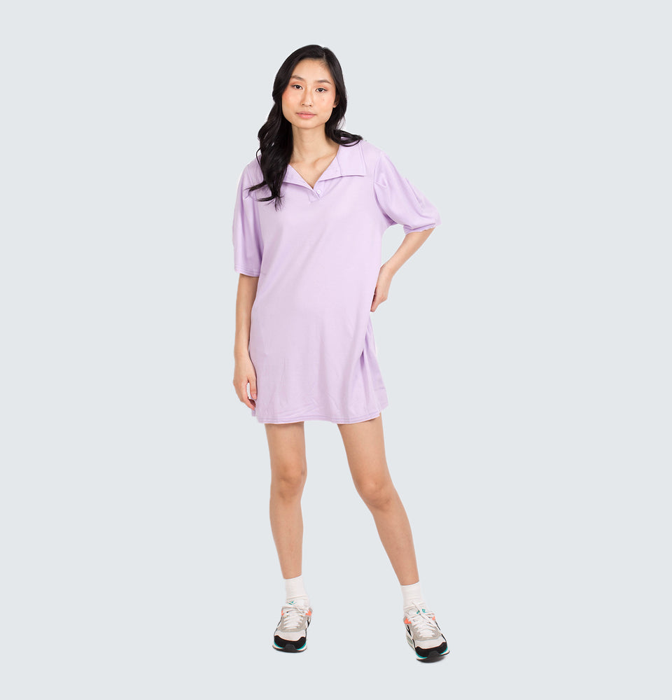 Shortsleeve Collared Dress with Side Pockets