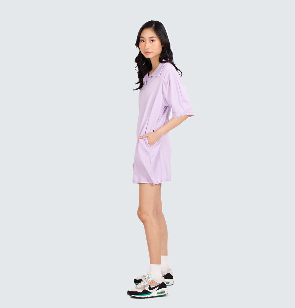 Shortsleeve Collared Dress with Side Pockets