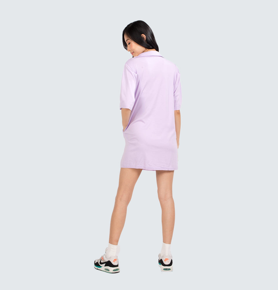 Shortsleeve Collared Dress with Side Pockets