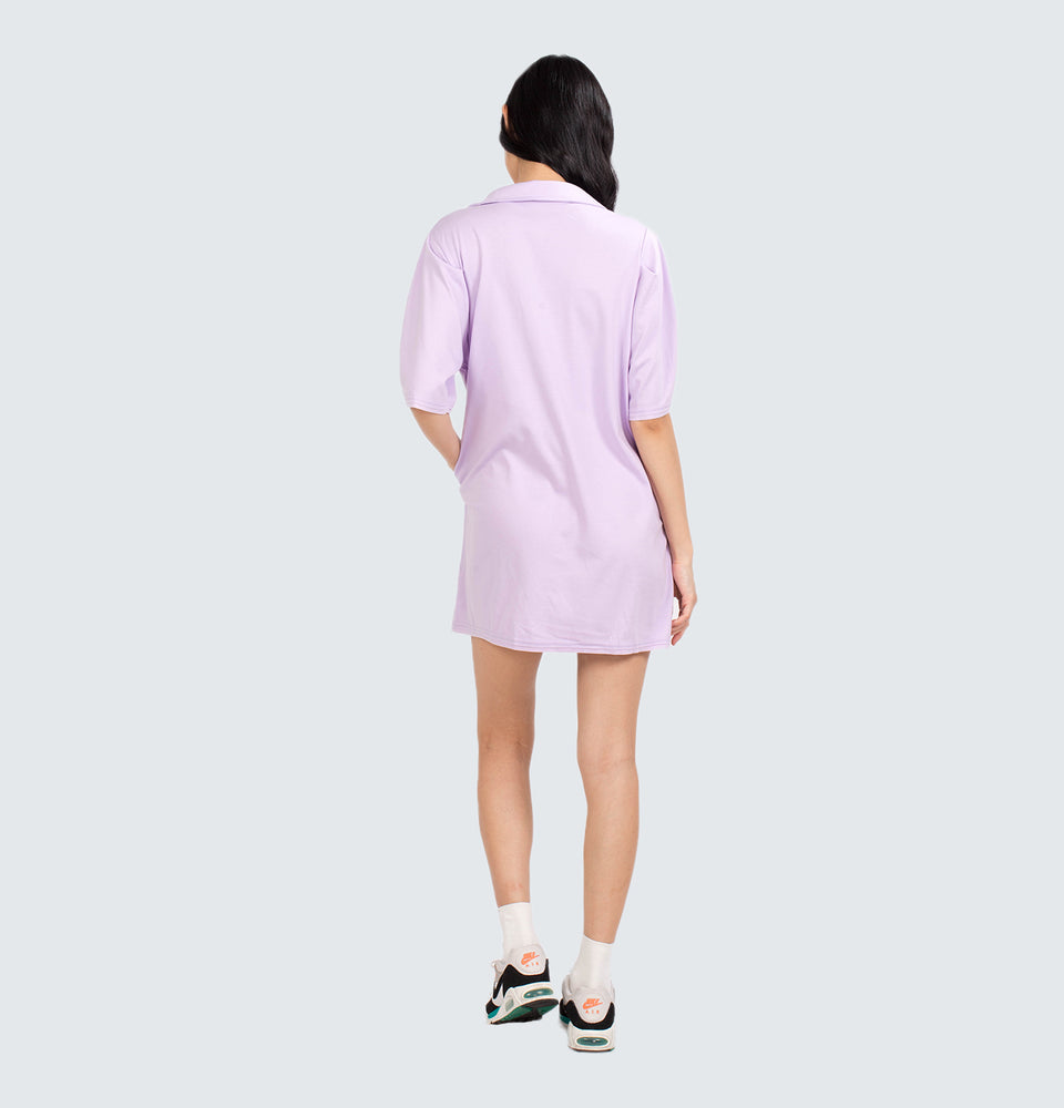Shortsleeve Collared Dress with Side Pockets