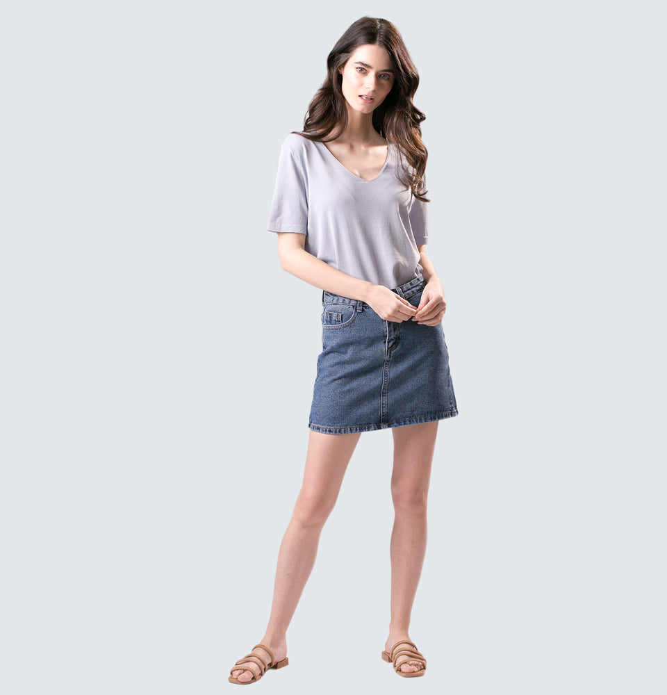 Ruth Denim Mini Skirt - Mantou Clothing