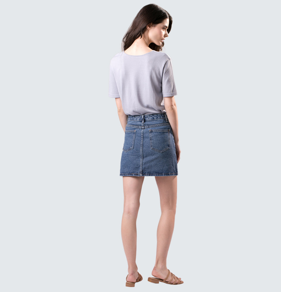Ruth Denim Mini Skirt - Mantou Clothing