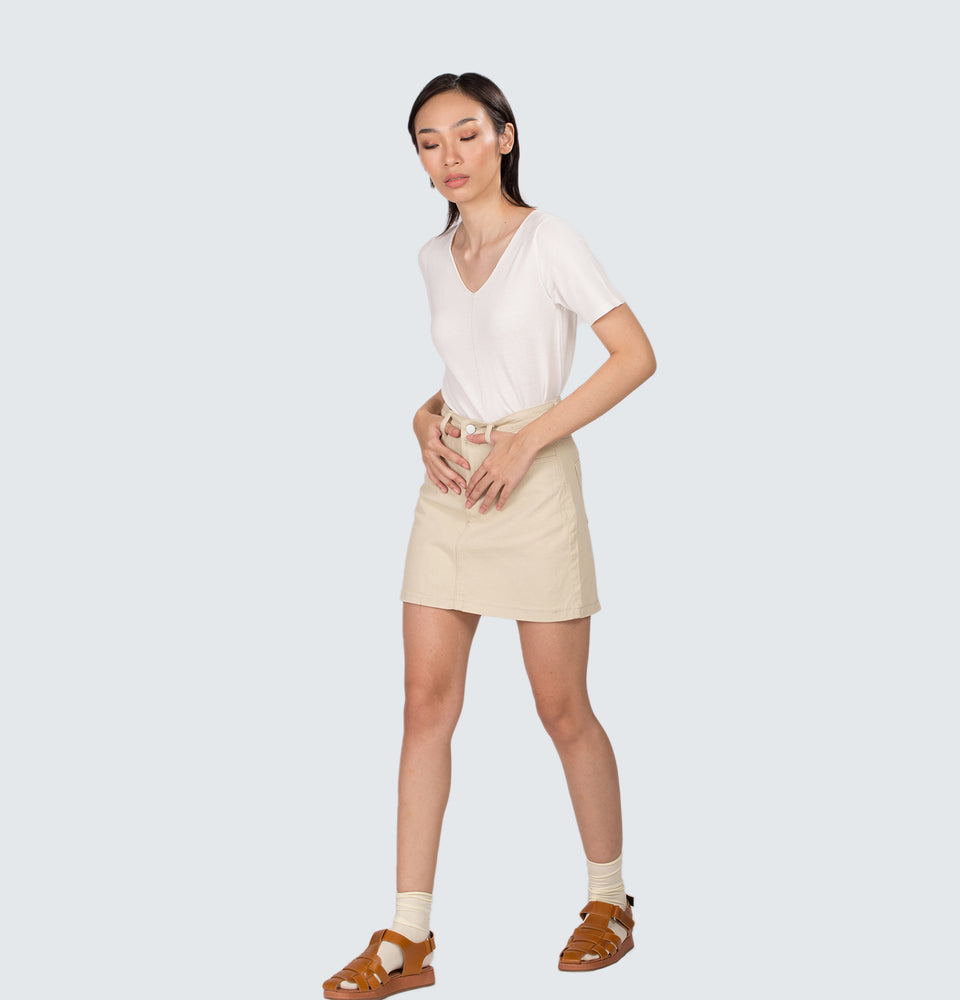 Cali Cream mini Skirt