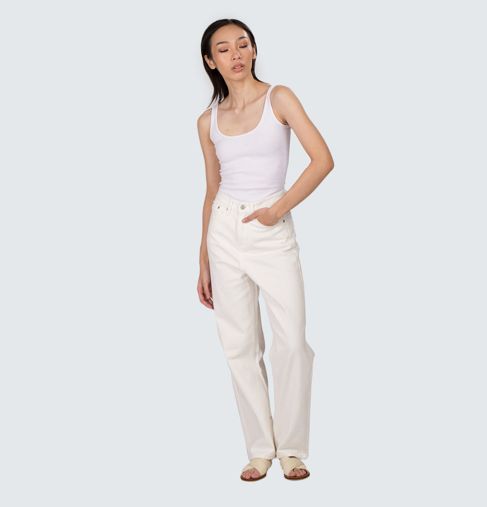 Elina Full Length White Jeans