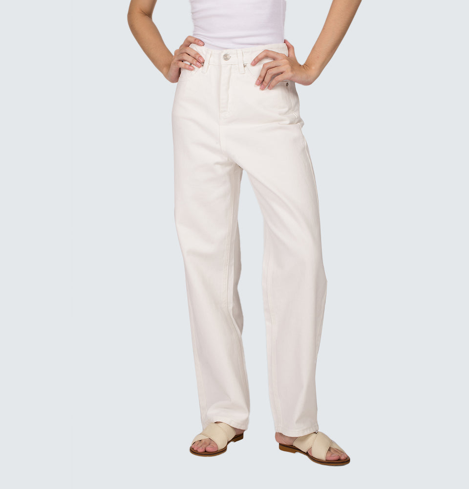 Elina Full Length White Jeans