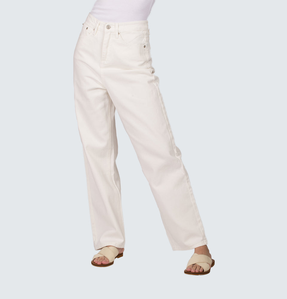 Elina Full Length White Jeans