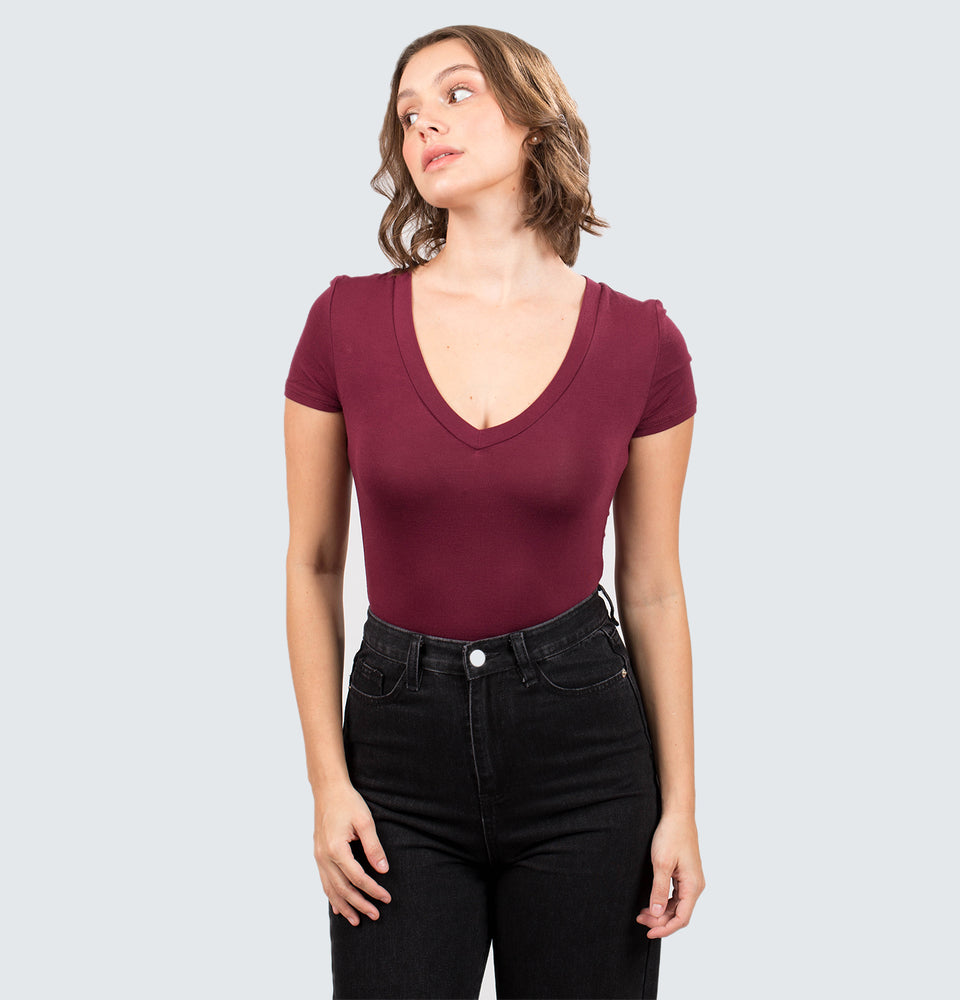 Shortsleeves V-neck Bodysuit