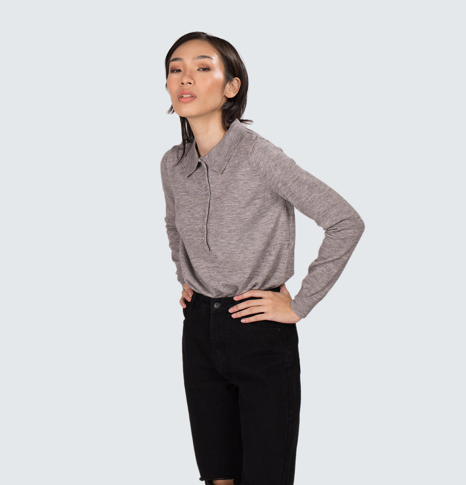 Alaina Button Front Long Sleeve