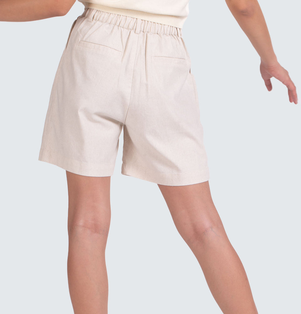 Cotton Linen  High Waist Shorts