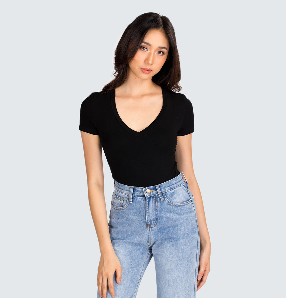 Shortsleeves V-neck Bodysuit