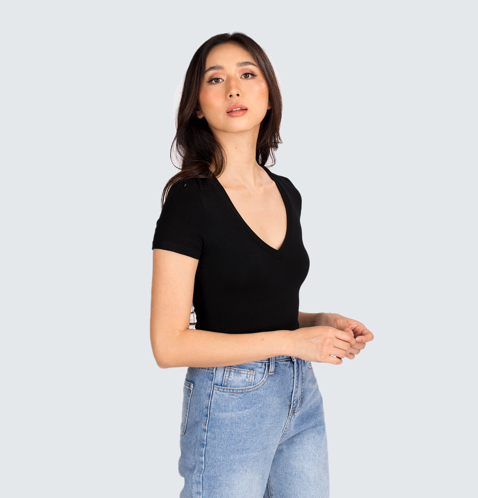 Shortsleeves V-neck Bodysuit