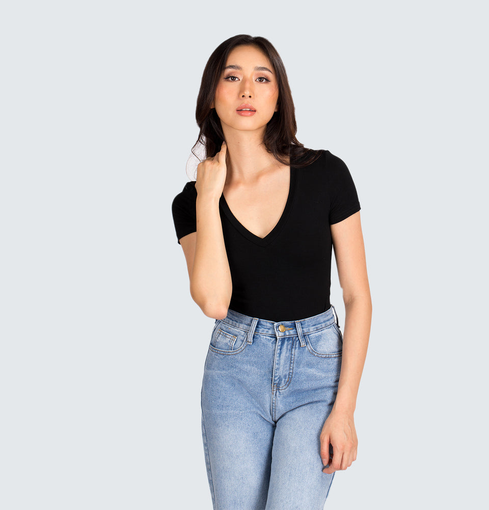 Shortsleeves V-neck Bodysuit
